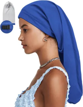 3 Size Satin Lined Sleep Caps for Braids,Dreadlocks Natural Curly Hair Adjustable
