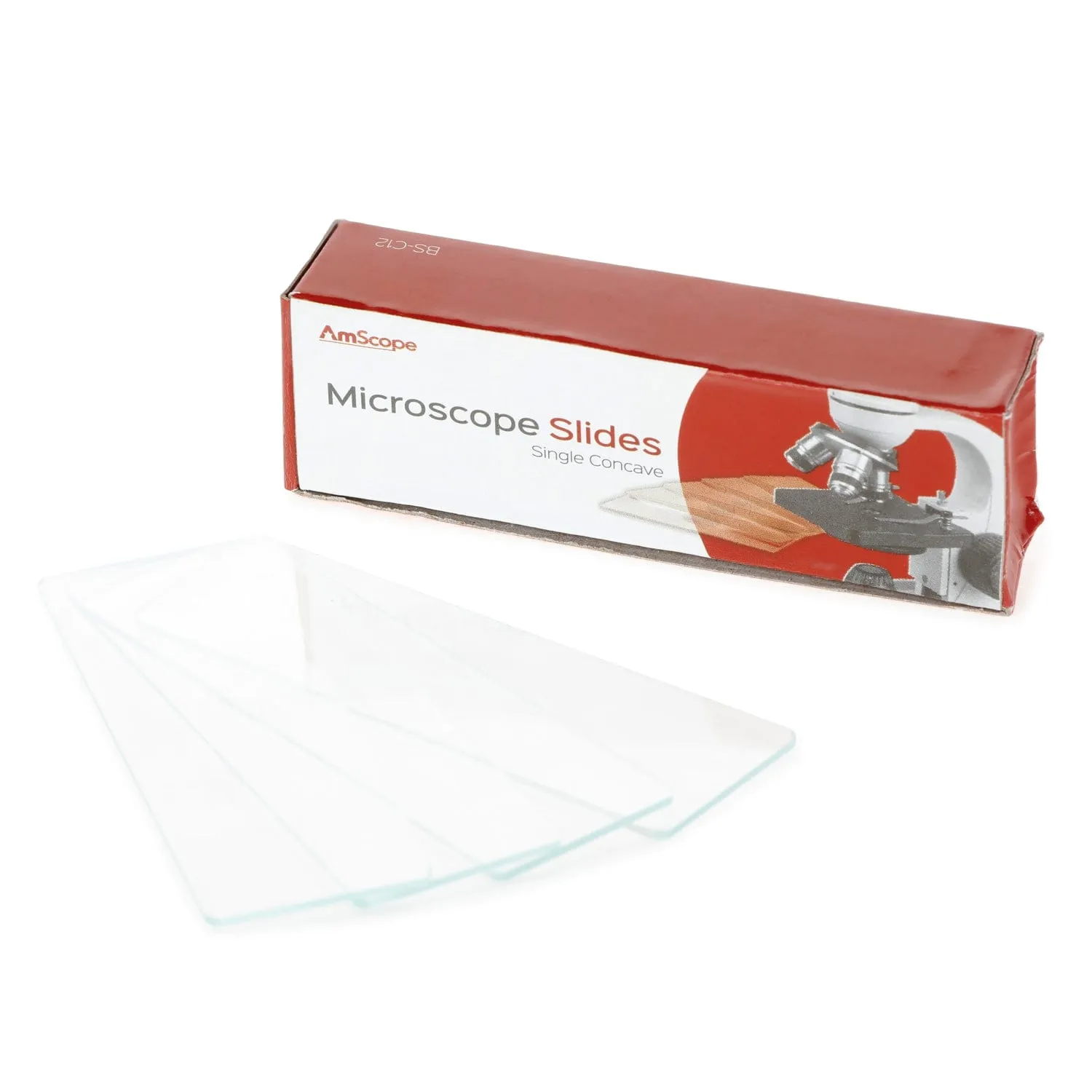 AmScope 72 Pre-Cleaned Blank Plate Microscope Slides and 12 Single Depression Concave Slides   100 Coverslips