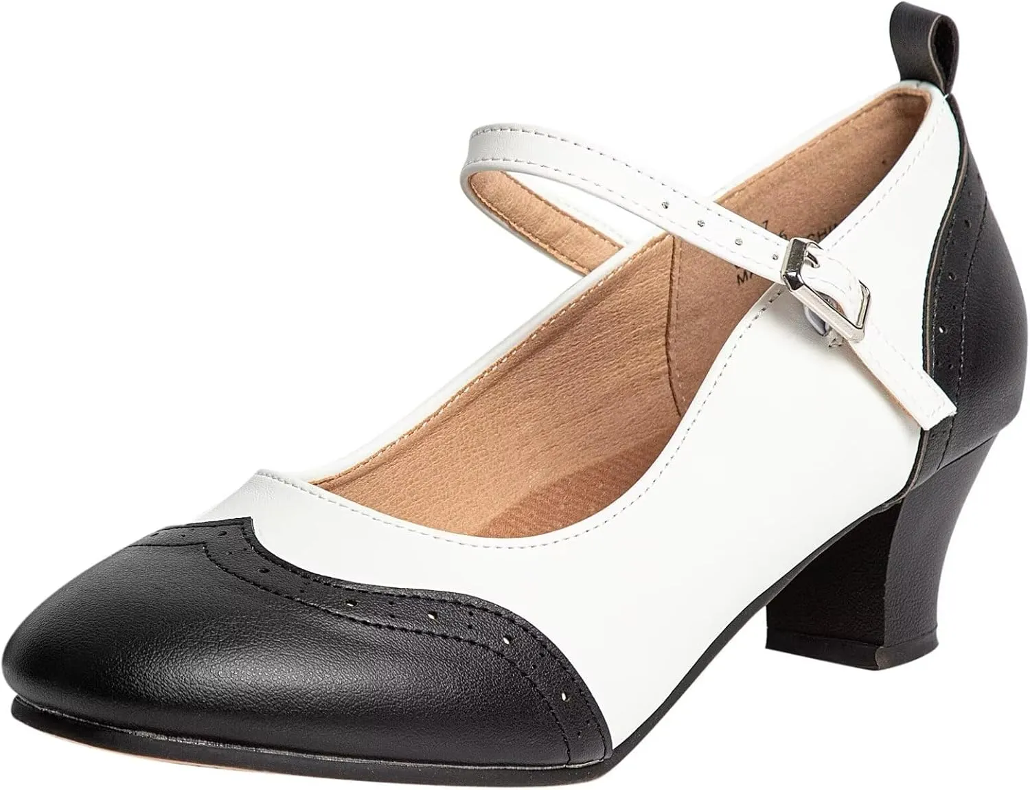 ARCLIBER Character Shoes for Women Ankle Strap 1.55" Dance Heels for Ballroom Salsa Tango