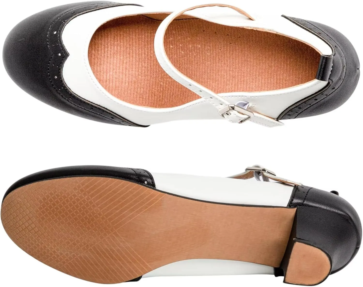 ARCLIBER Character Shoes for Women Ankle Strap 1.55" Dance Heels for Ballroom Salsa Tango