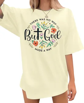 But God Shirt Women Oversized Christian Tshirt Faith Sayings Jesus Graphic Tee Religious Short Sleeve Tops