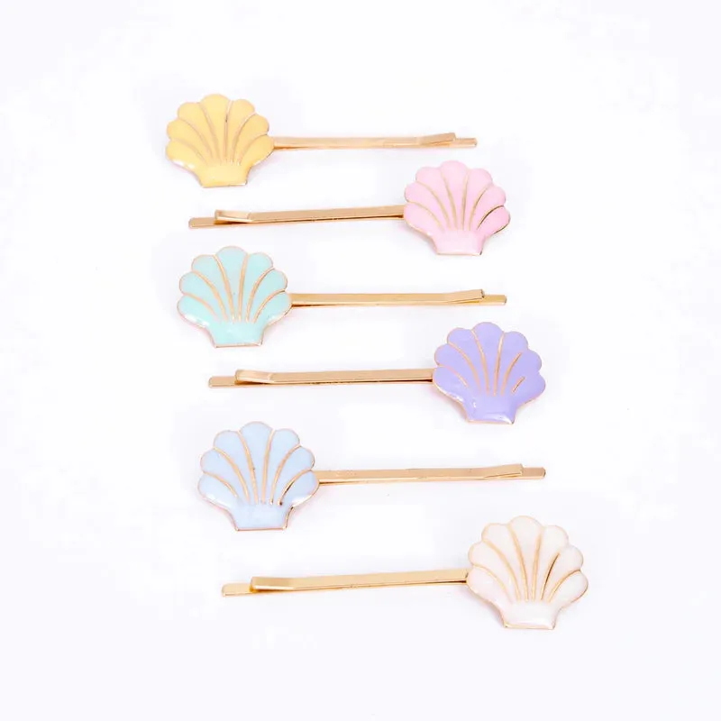 Enamel Shell Hair Clips
