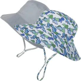 MaxNova Baby Sun Hat Toddler Summer UPF 50  Baby Girl Bucket Hat Wide Brim Beach Hats for Baby Boys 0-7 Years 2pack