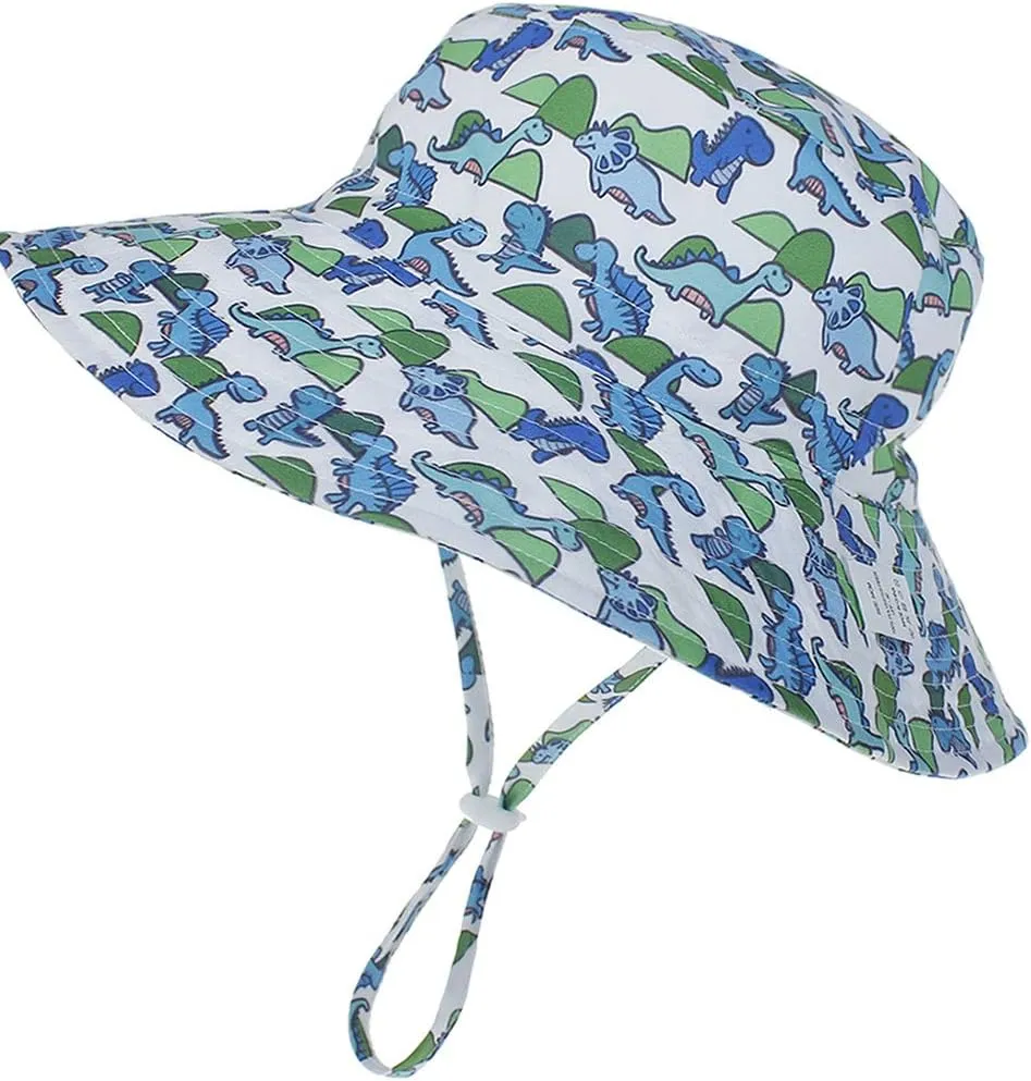 MaxNova Baby Sun Hat Toddler Summer UPF 50  Baby Girl Bucket Hat Wide Brim Beach Hats for Baby Boys 0-7 Years 2pack