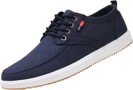 Mens Canvas Casual Sneakers Comfortable Non-Slip Walking Shoes Comfortable Lace-Up Work Shoes Golf Shoes Street Shoes
