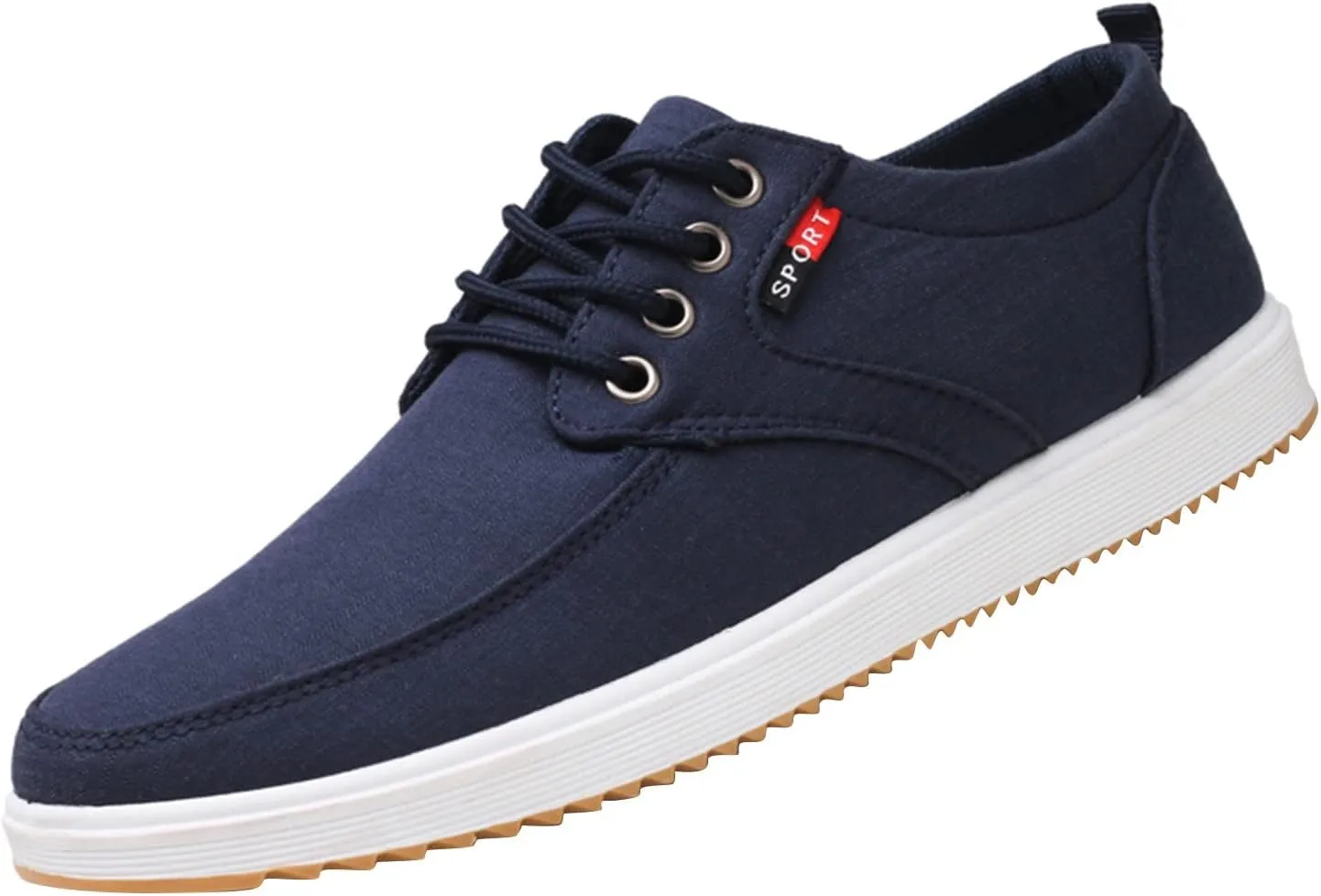 Mens Canvas Casual Sneakers Comfortable Non-Slip Walking Shoes Comfortable Lace-Up Work Shoes Golf Shoes Street Shoes