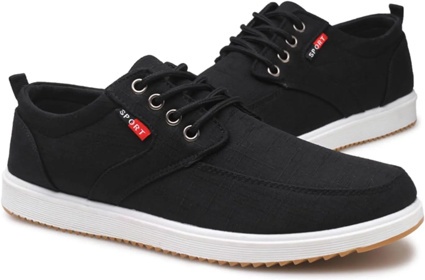 Mens Canvas Casual Sneakers Comfortable Non-Slip Walking Shoes Comfortable Lace-Up Work Shoes Golf Shoes Street Shoes