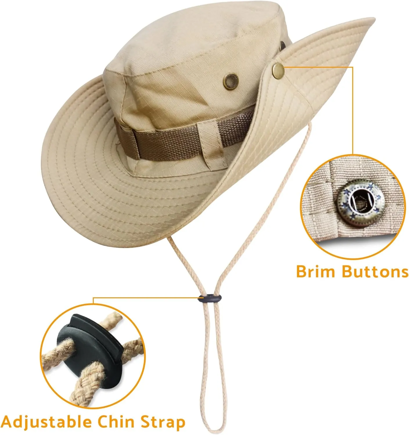 NPJY Sun Hats for Men Women Boonie Hats UPF 50  Bucket Hat for Fishing Hiking Hunting Safari