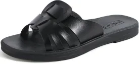 ONCAI Womens Sandals,Flat Dressy Square Toe Summer Beach Slides for Ladies Comfortable with Non-slip Rubber Soles Size US 6-11